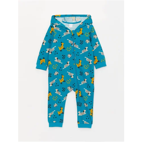 LC Waikiki Hooded Long Sleeve Patterned Baby Boy Rompers