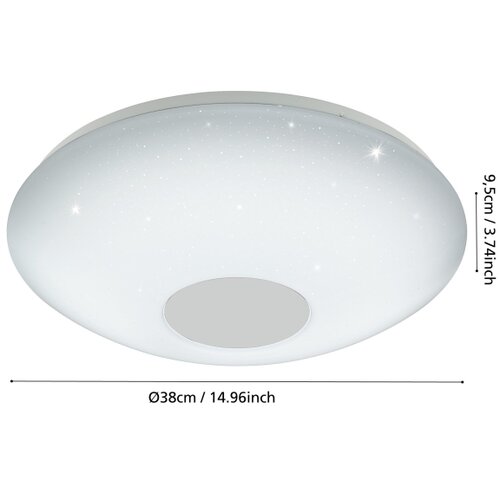 Eglo voltago2 plafonjera/1, led, 20w, 2500lm, prom 375, sa daljinskim 2700k-5000k, bijela Slike