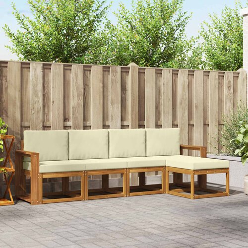  Set vanjskih sofa 5 kom. Prirodna i krem Smeđa 257 x 63 x 73 cm Cene