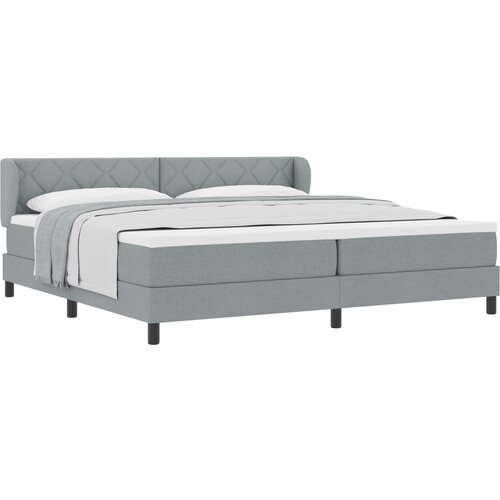 vidaXL Box Spring Krevet s Madracem Svjetlosiva 200x200 cm Tkanina Cijene