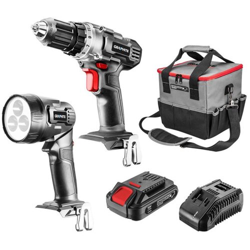 Graphite cordless tool set drill /driver, flashlight, bag, Energy+ 18V battery and charger Cene