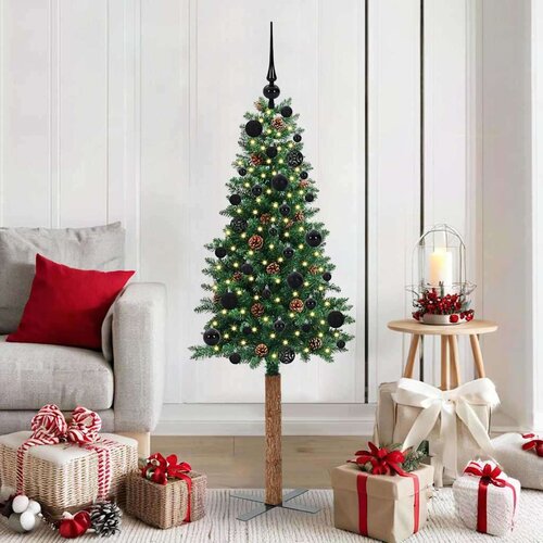 vidaXL Ožja jelka med 150 LED Zelena 150 cm PVC in trden bor Cene