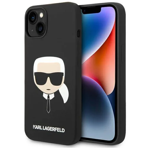 Karl Lagerfeld KLHCP14MSLKHBK za iphone 14 plus črn silikonska zaščita - karls head