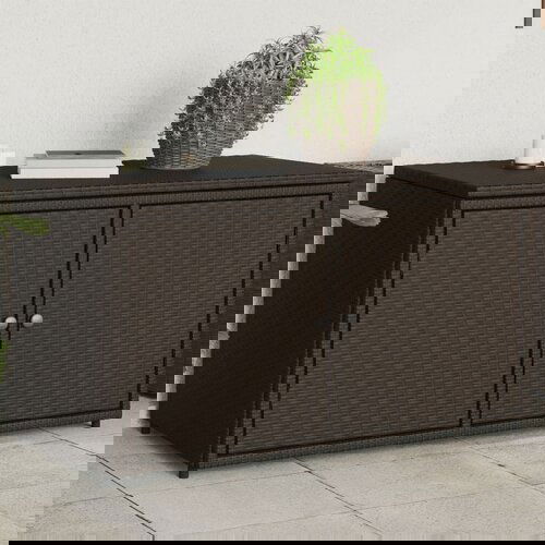 VidaXL Vrtni ormarić za pohranu smeđi 110x55x60 5 cm od poliratana Slike