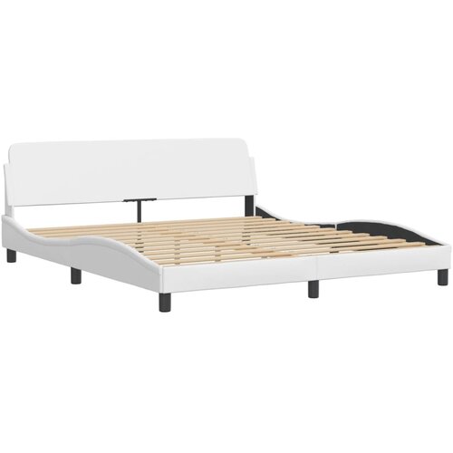  Krevet s madracem Zadar bijeli 180 x 200 cm od umjetne kože Slike