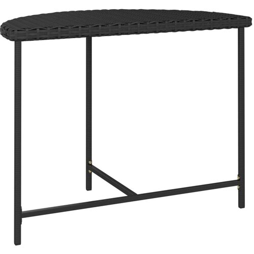 VidaXL Vrtni stol crni 100 x 50 x 75 cm od poliratana Slike