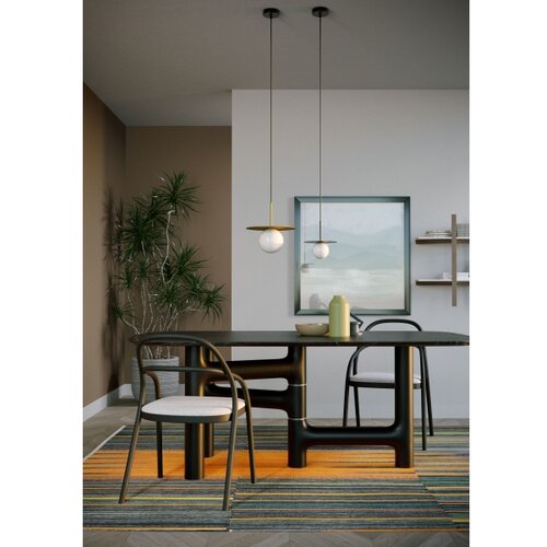  Redo 01-2727 - Visilica na sajli PLATO 1xG9/10W/230V, prečnik 20 cm, zlatna Slike
