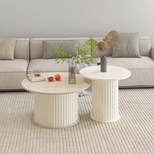Hanah home klub sto Valento 20220, 60,8 cm, Moonstone / travertin Cene