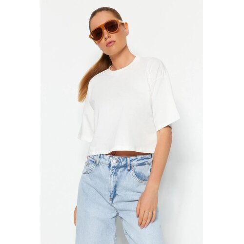 TRENDYOLMILLA Ženska majica TWOSS23TS00038, Bela Cene