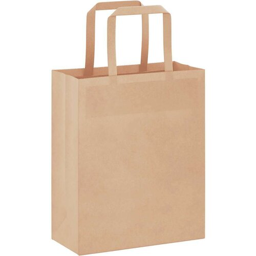 VidaXL Papirnate vrećice 50 kom s ručkama smeđe 18x8x22 cm Slike