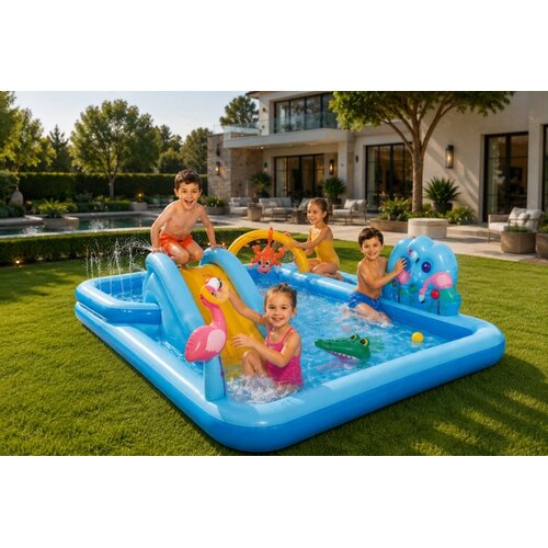 Intex Proizvod sa nedostatkom - OUTLET - vodena igraonica Jungle Adventure Play Center 244 x 198 x 71cm ( 57161 ) Slike