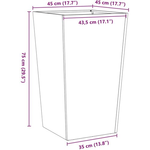  Vrtna sadilica crna 45x45x75 cm čelična Slike