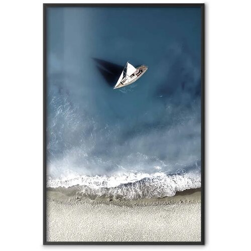  Plakat - Yacht on the Sea 40x60 Crni okvir Slike