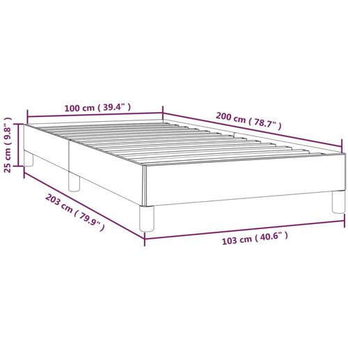  Okvir Za krevet crni 100x200 cm od tkanine Slike