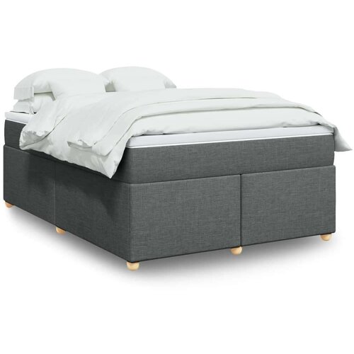 VidaXL Okvir kreveta s oprugama i madrac svjetlosivi 140x200cm tkanina Slike