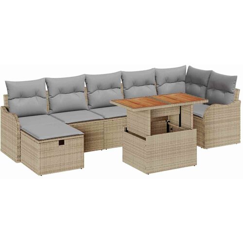  Sjedeća garnitura za vrt 8 kom. poliratan 287,5 x 122,5 x 85 cm Slike