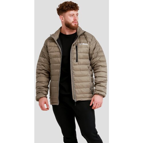 GymBeam men&amp;lsquo;s puffer jacket vetiver/black Slike
