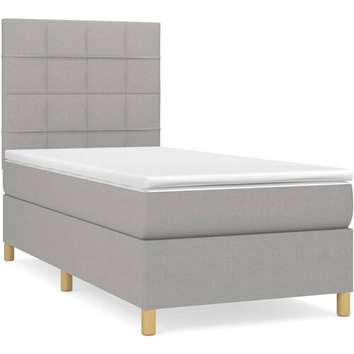 Maison Chic Box spring postelja - Vzmetna postelja z vzmetnico svetlo siv 100x200 cm blago SL12870, (21904945) Slike