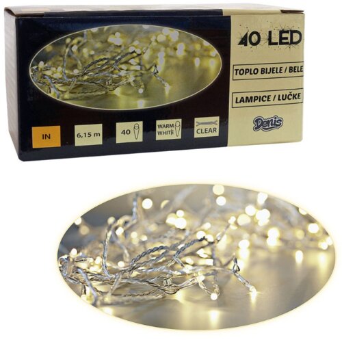 Denis 40 LED lanca belo svetlo na baterijama Cene