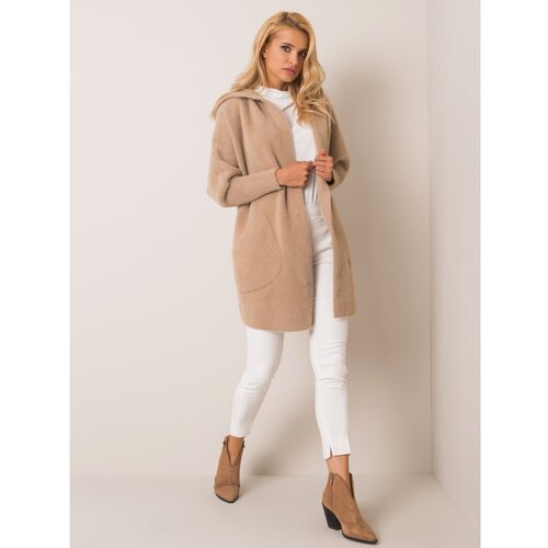 Fashion Hunters Beige alpaca hooded coat Slike