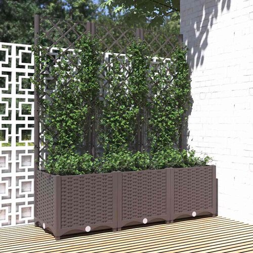  Vrtna žardinjera s re&scaron;etkom smeđa 120x40x136 cm PP Cijene