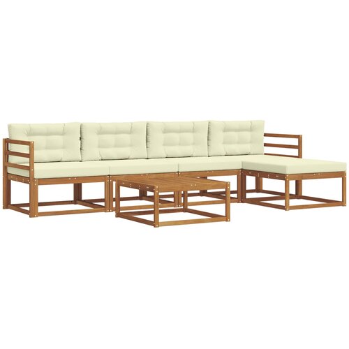  Set vanjskih sofa 6 kom. Prirodna i krem Smeđa 79 x 79 x 37 cm Slike