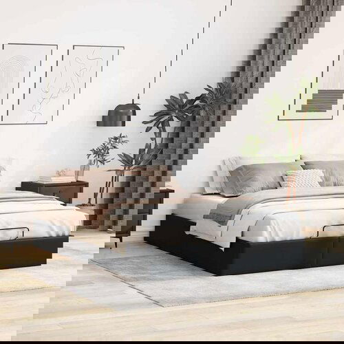 VidaXL Otomanski okvir kreveta bez madraca crni 140x190cm umjetne kože Slike