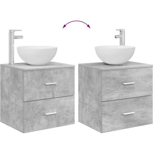  Set namje&amp;scaron;taja za kupaonicu 2 kom. Betonska siva 49,5 x 41 x 80 cm Slike