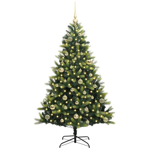 Umjetno rasklopivo božićno drvce 150 LED-a Zelena 150 cm Slike