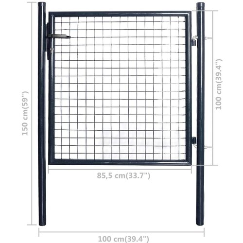  Mrežasta vrtna vrata od pocinčanog čelika 85 5 x 100 cm siva Slike