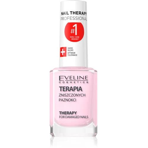 Eveline Cosmetics Nail Therapy Professional krepilni lak za šibke in poškodovane nohte s keratinom 12 ml