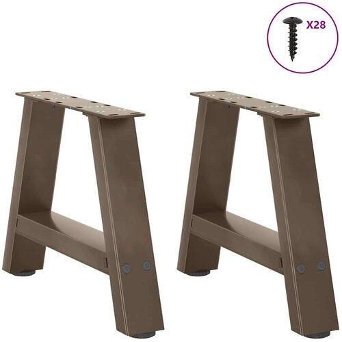  Noge za klub stolić A-oblika 2 kom 50 x (30-31) cm čelik - Prirodna 50 x (30-31) cm 1 Slike
