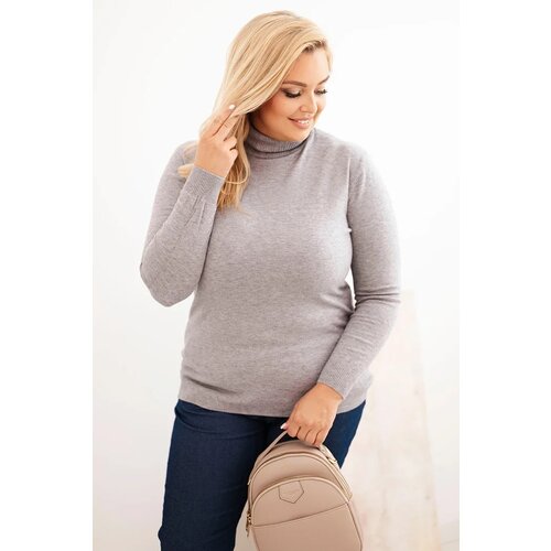 Kesi Włoski Plus Size women's sweater in a classic cut gray Cijene