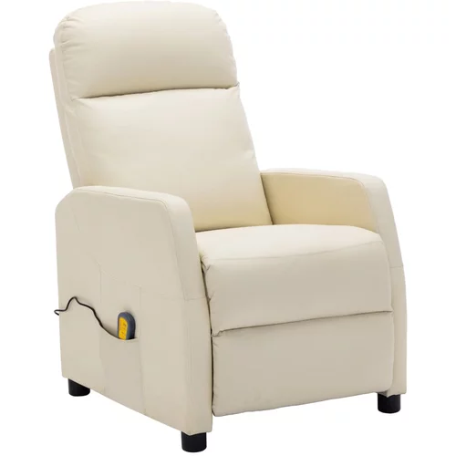  Masažna fotelja od umjetne kože krem bijela