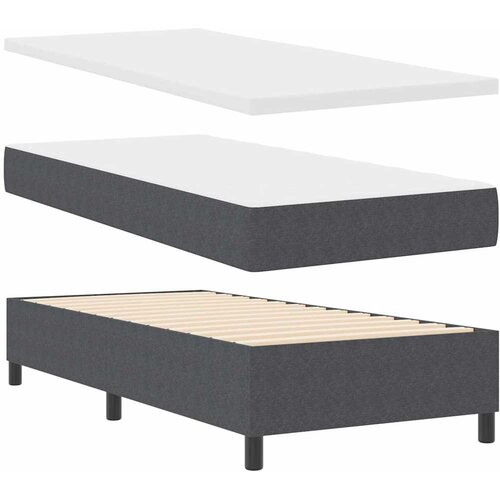  Krevet s opruga kutije Tamno siva i bijela 80 x 200 cm Slike