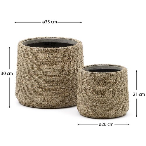 Kave Home Podstavki za cvetlične lonce v kompletu 2 ks iz cementa &amp;oslash; 24 cm Sigal &amp;ndash; Slike