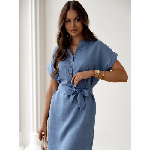 Resti Women's mini dress with short sleeves and a buttoned neckline Cene