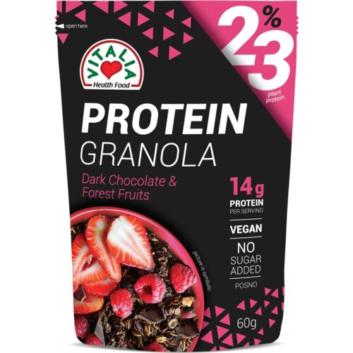 Vitalia Protein granola crna čokolada i crveno voće 60g Cene