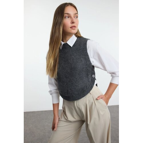 TRENDYOLMILLA ženski duks Twoaw25Sv00013, Antracit-Siva Cene
