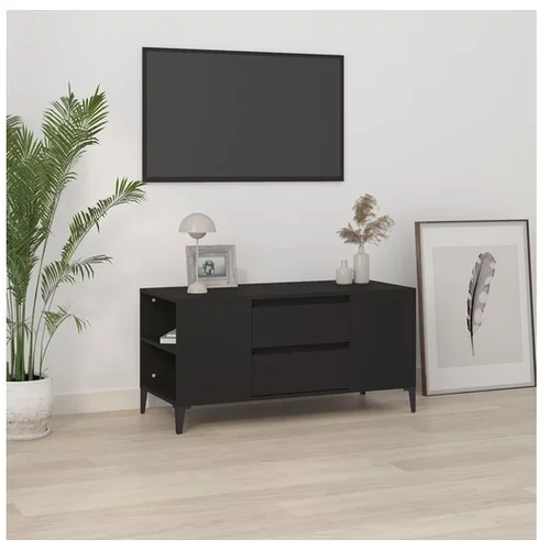  TV omarica črna 102x44,5x50 cm inženirski les