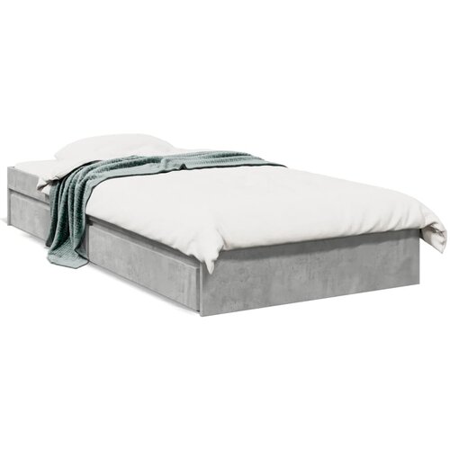 VidaXL Posteljni okvir s predali betonsko siv 90x190 cm inženirski les Slike
