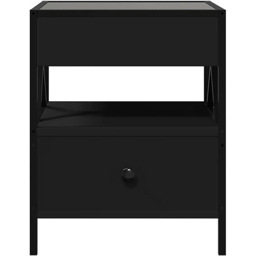  Noćni ormarić s beskonačnim LED svjetlima crni 40 x 40 x 51 cm Slike