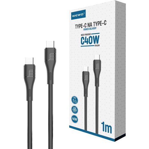 DATA KABAL C40W TYPE-C NA TYPE-C 40W 1M CRNI WEWO Cijene