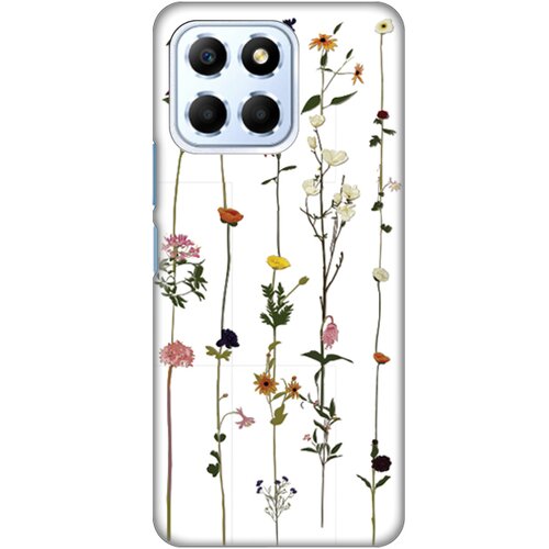 silikonska maska za Honor X6 Flower Print Skin bela Slike