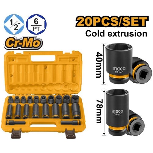 Ingco Set udarnih nasadnih ključeva HKISSD12203L 1/2 SUPER Cene