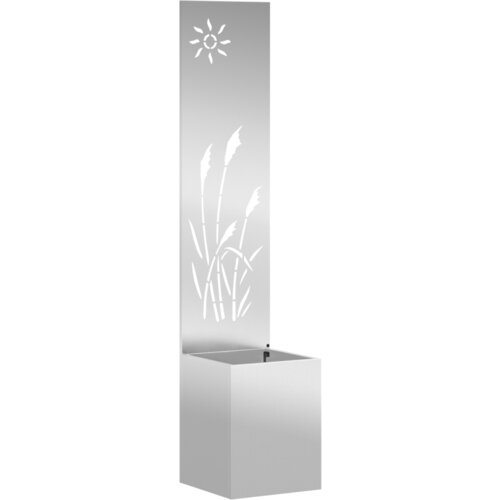 vidaXL Vrtno korito z dekorativno ploščo Srebrna 32 x 140 cm Cene