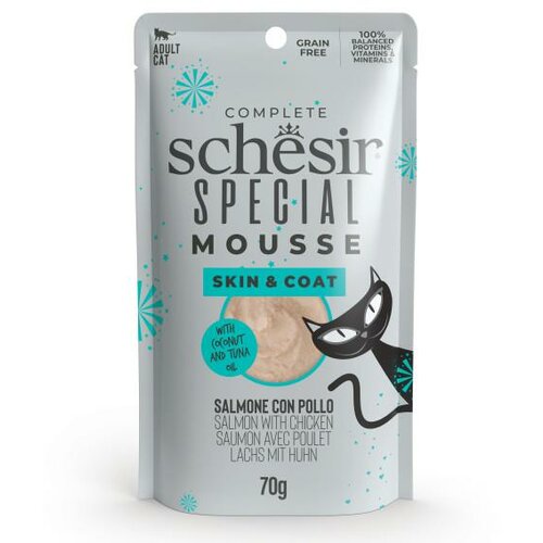Schesir special Skin&Coat kremasti mus - Losos, piletina, kokosovo ulje 70g Slike
