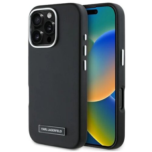 Karl Lagerfeld OVITEK KOVINSKA PLOČICA FW ZA MAGSAFE OVITEK ZA IPHONE 16 PRO ČRN, (21898457) Slike