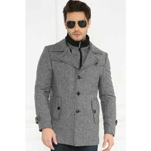 Dewberry PLT8402 MEN&amp;#039;S COAT-PATTERNED BLACK Slike