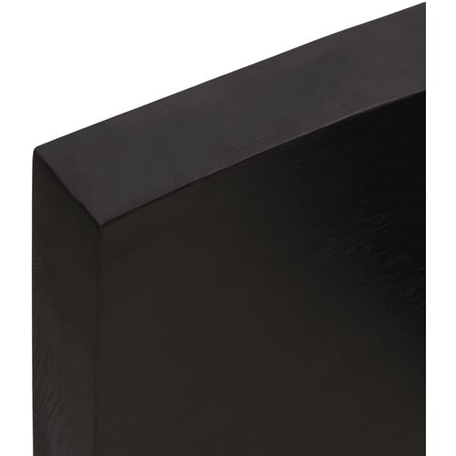  Zidna polica tamnosmeđa 60x40x(2-6) cm od obrađene hrastovine Slike